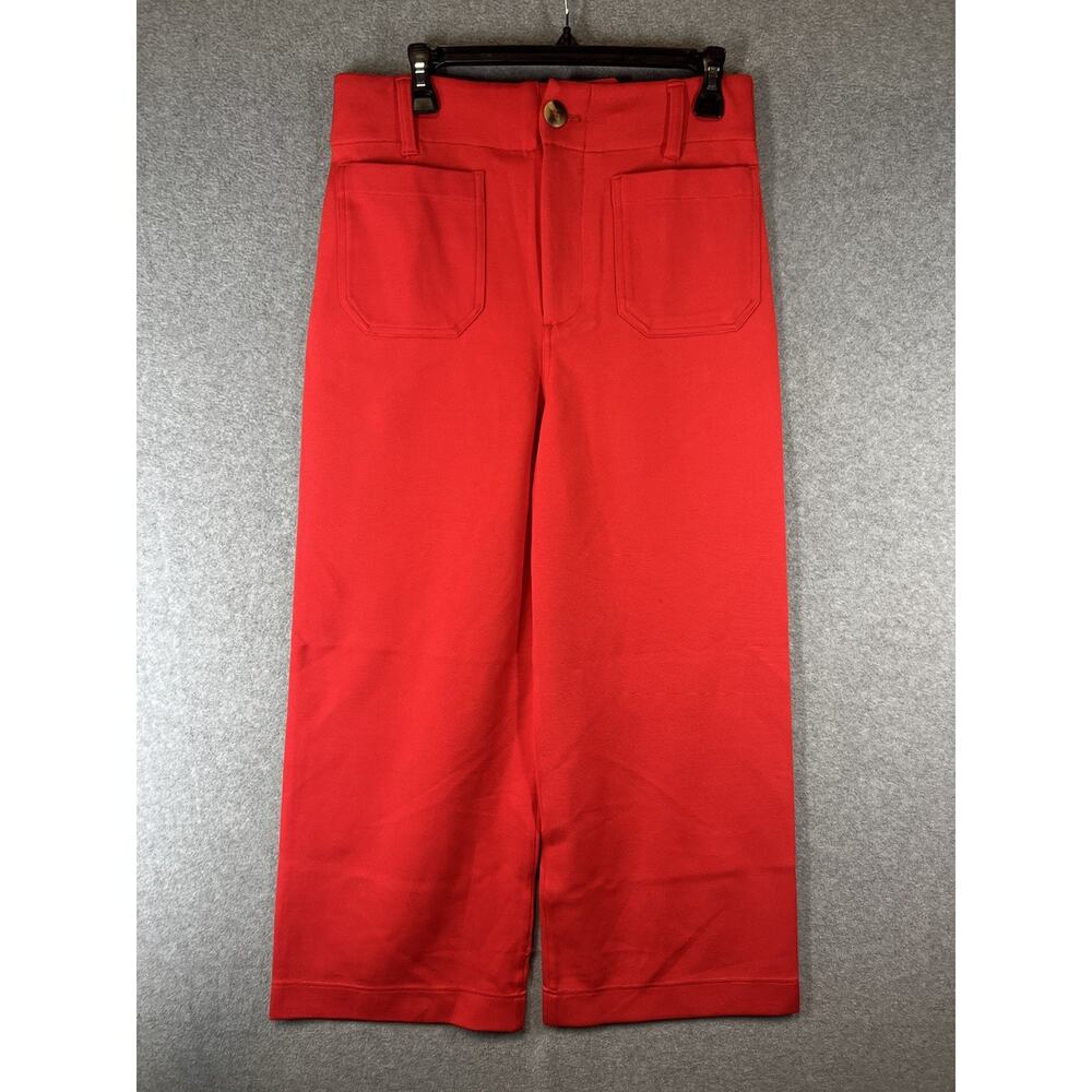 Anthropologie Maeve The Colette Red Wide Leg Knit Crop Pant Size 29